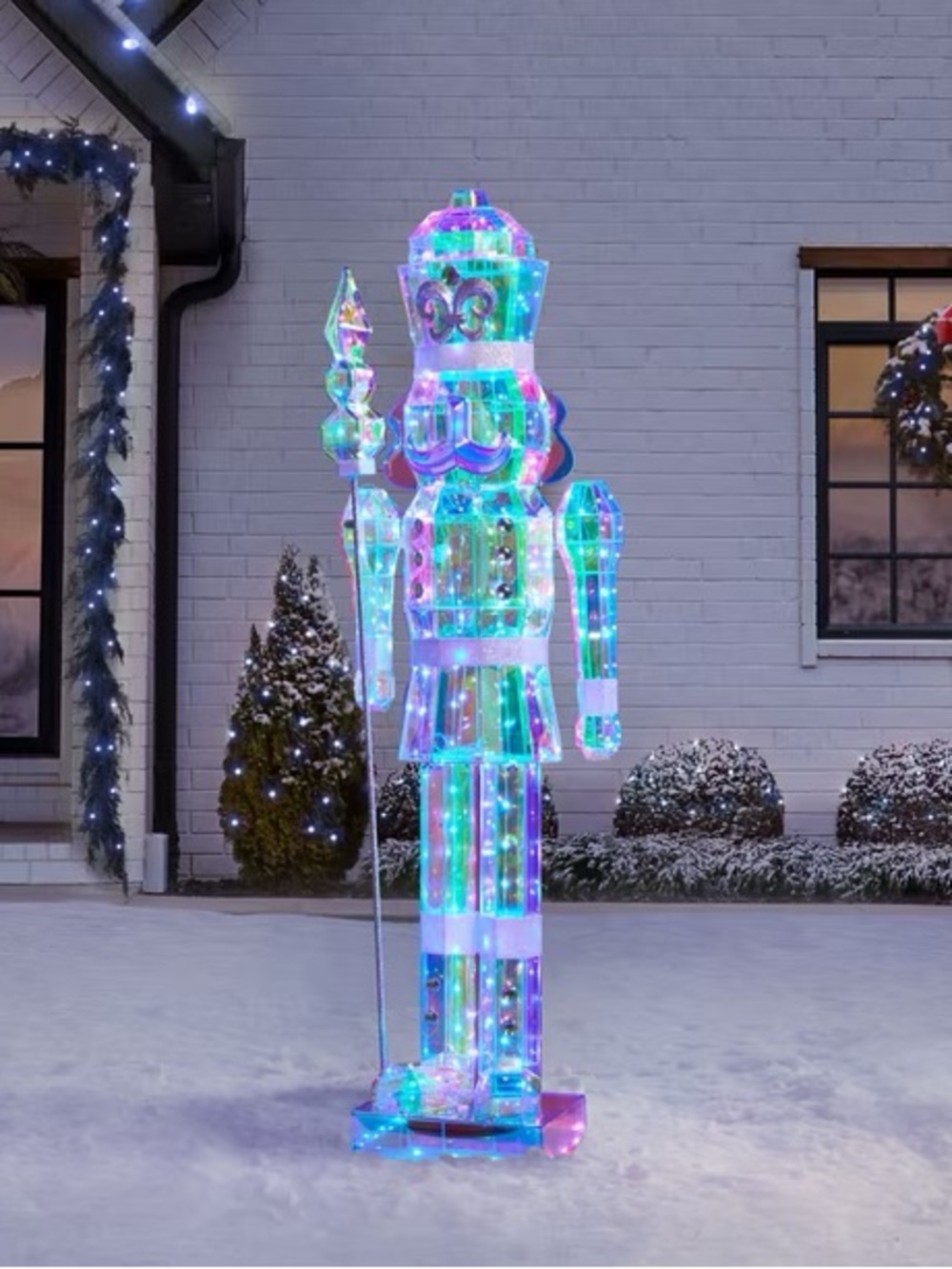 6' Pre-Lit Prismatic Nutcracker